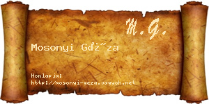 Mosonyi Géza névjegykártya