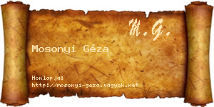 Mosonyi Géza névjegykártya