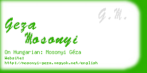 geza mosonyi business card